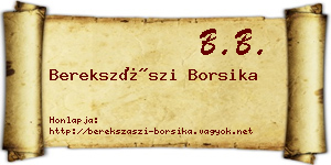 Berekszászi Borsika névjegykártya